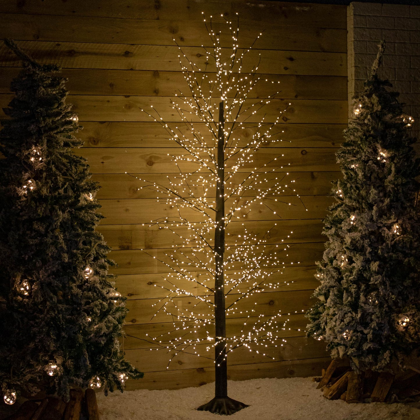 Factory Seconds: 7ft (2.1m) Light up Black Micro Dot Christmas Tree with 1700 Static & Twinkling Warm White LEDs