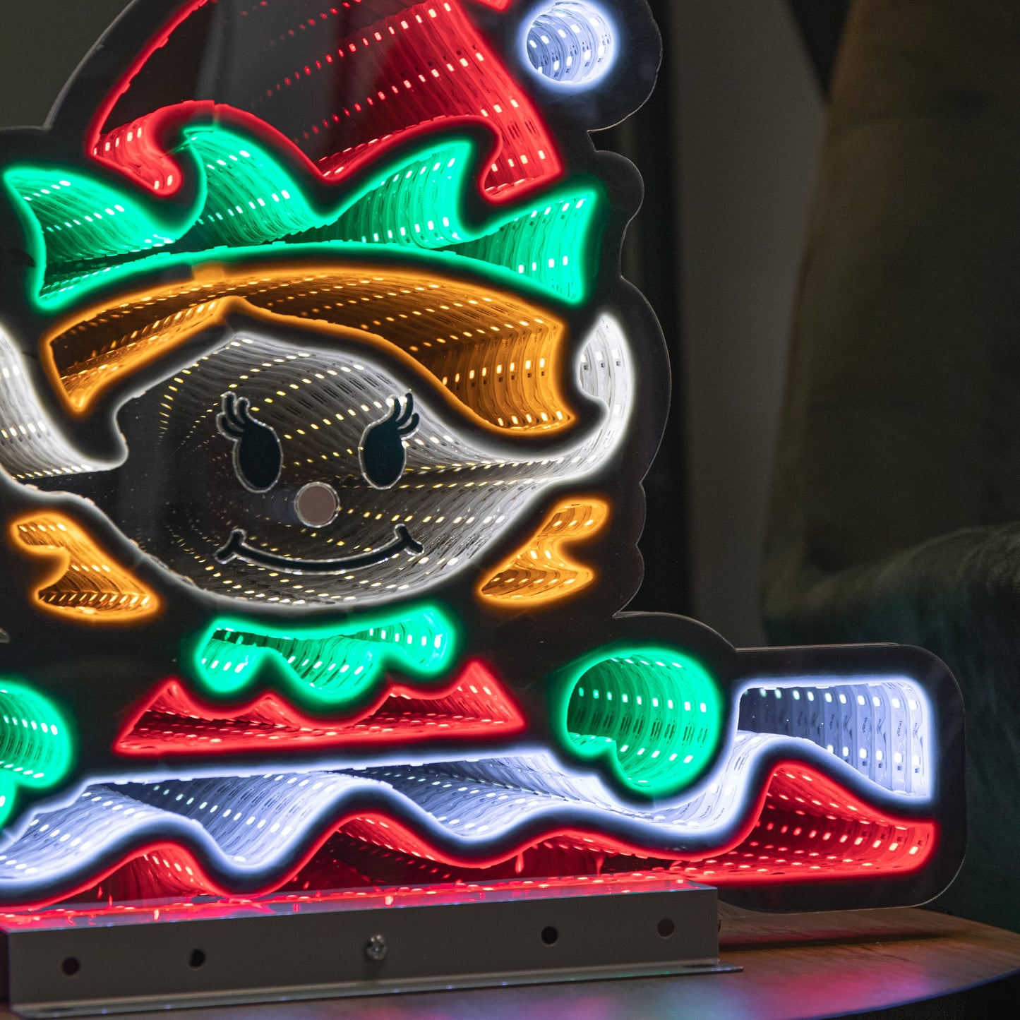 40cm Light up Christmas Elf Girl Infinity Decoration with LEDs