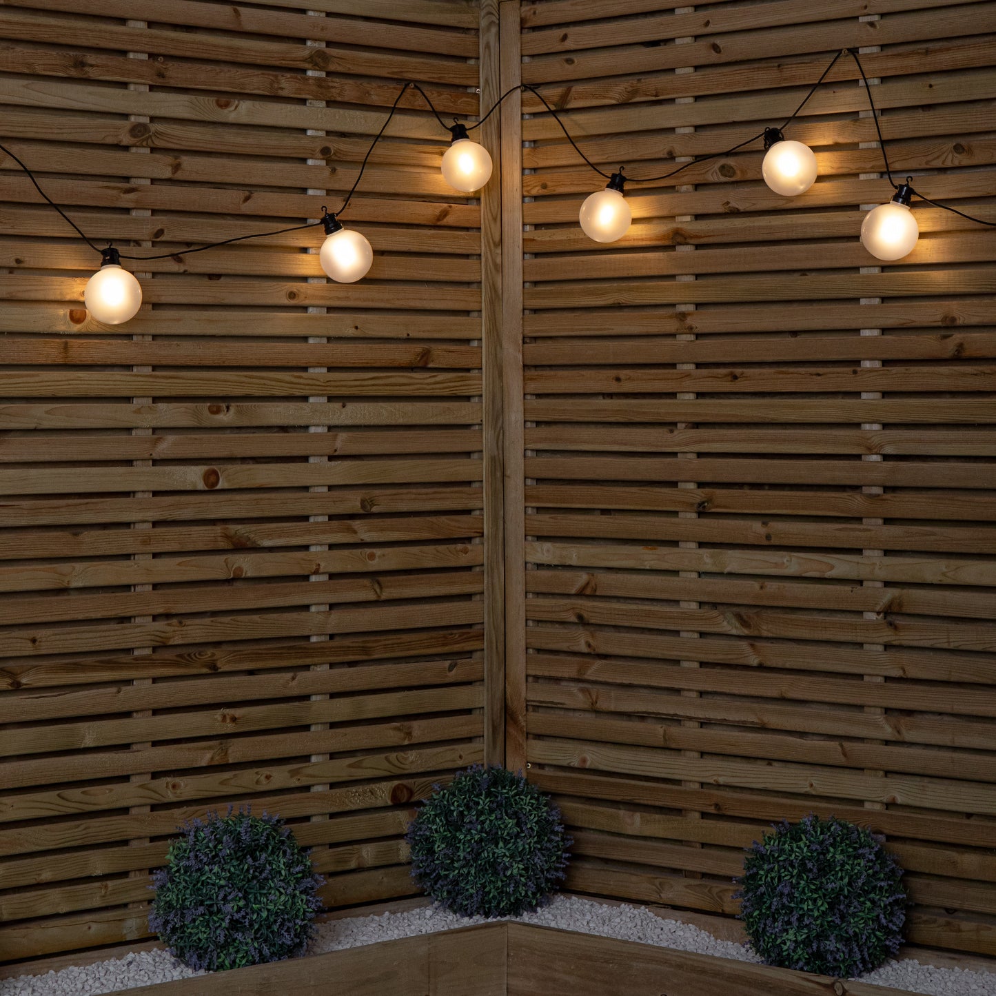 4.5m Set of 10 Frosted Ball Style Cap String Lights with Filament in Warm White