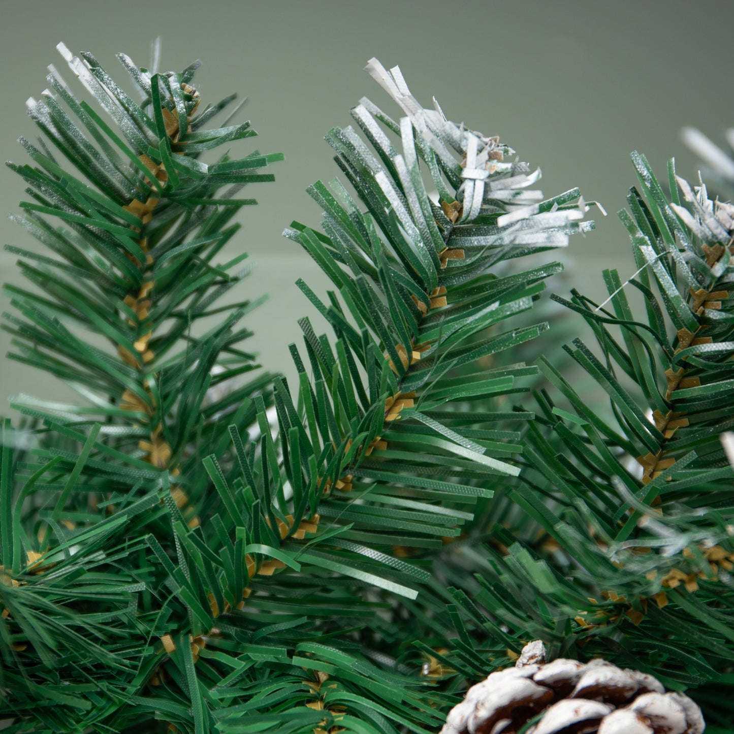 2.7m (9ft) Green Snow Tipped Christmas Garland with White Berries and Pine Cones