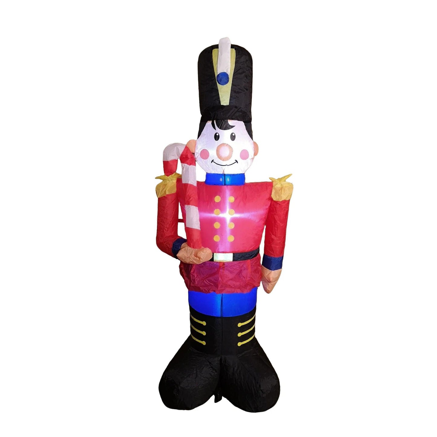 Premier Christmas 1.2M Inflatable Light Up Toy Soldier with Candy Cane