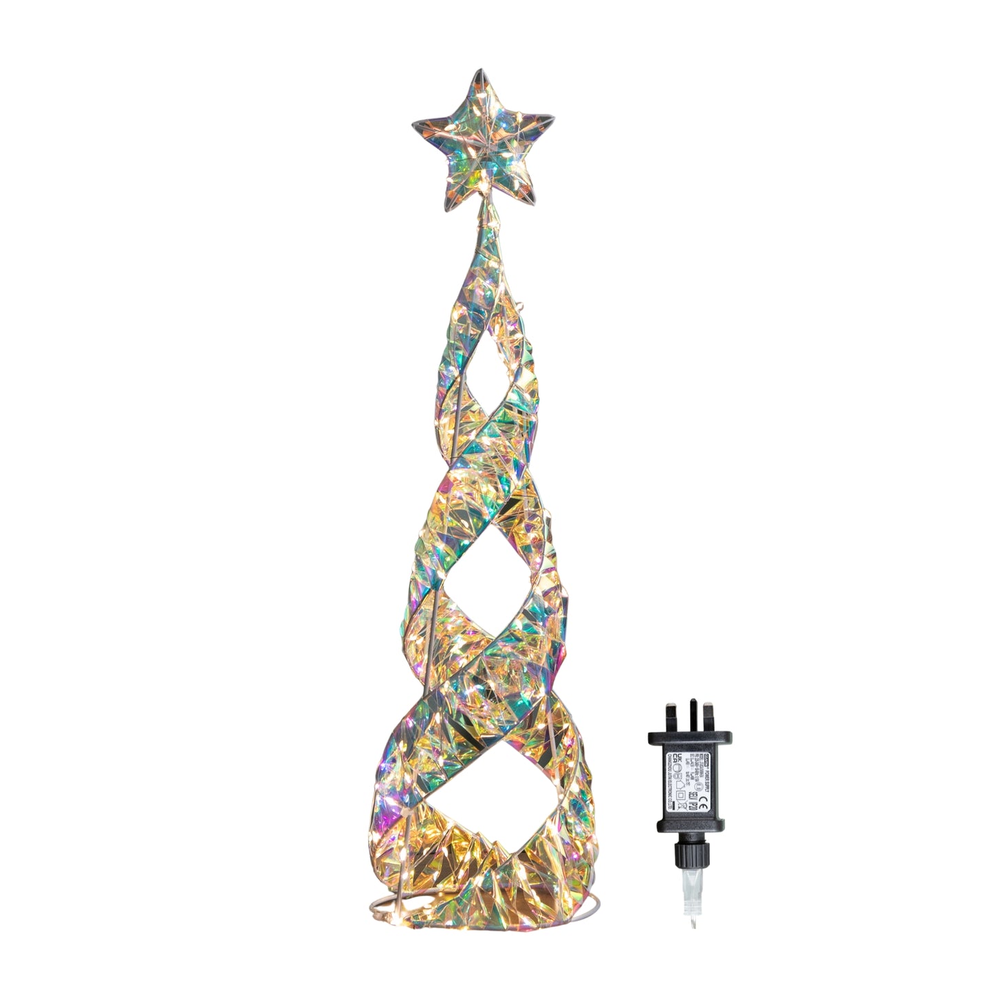 Factory Seconds: 60cm Light up Iridescent Christmas Starbelisk Decoration with Warm White LEDs