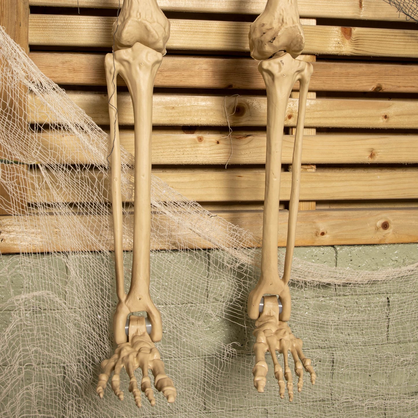 5ft (150cm) Posable Full Body Halloween LED Skeleton Decoration with Movable Joints and LED Eyes