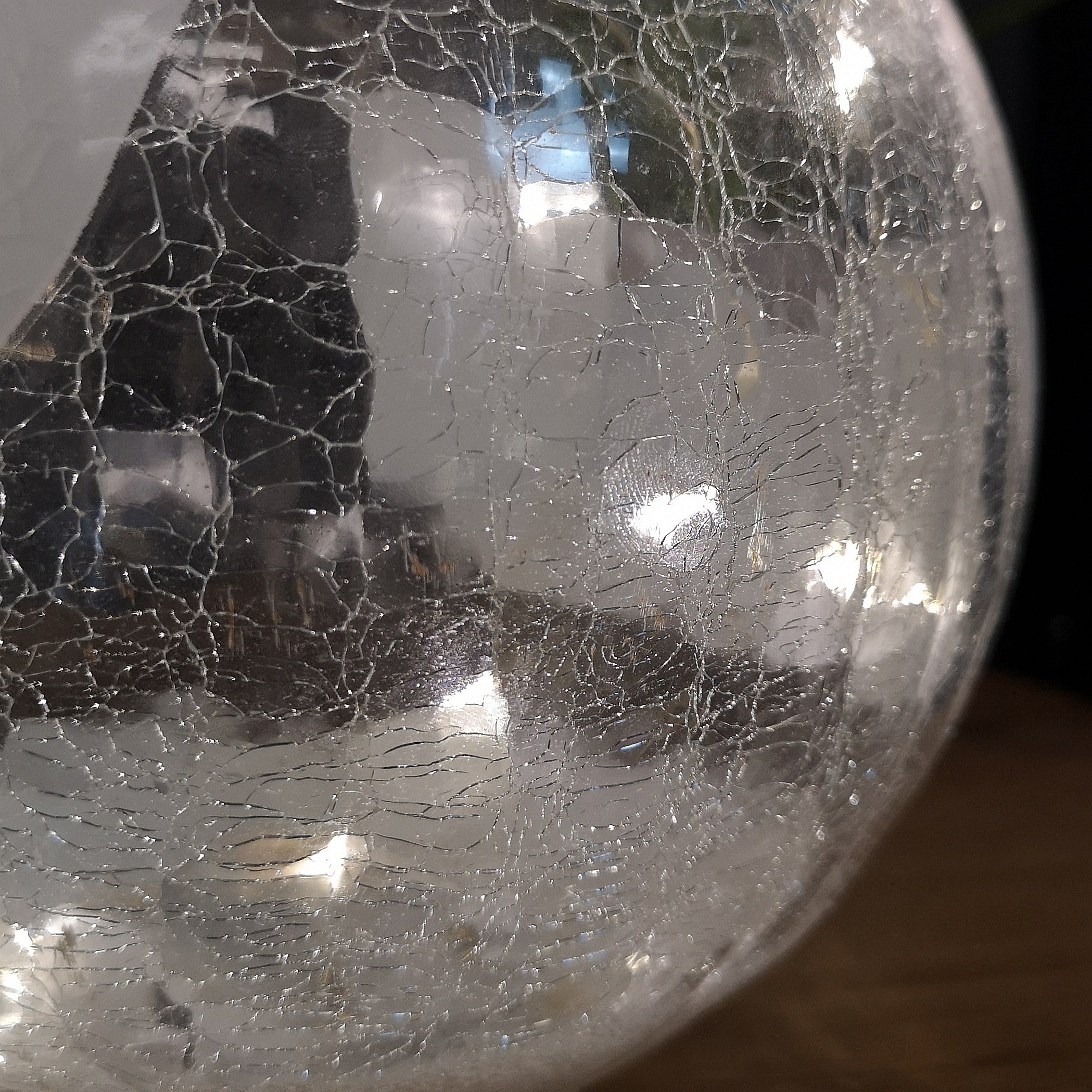 20cm Festive Christmas LED Crackle Effect Glass Penguin Scene Ball
