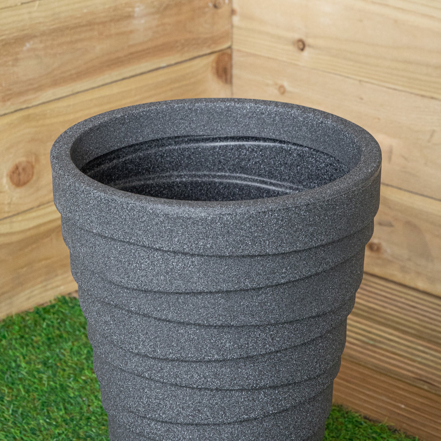 33cm Large Trojan Garden Plant Pot in Dark Grey