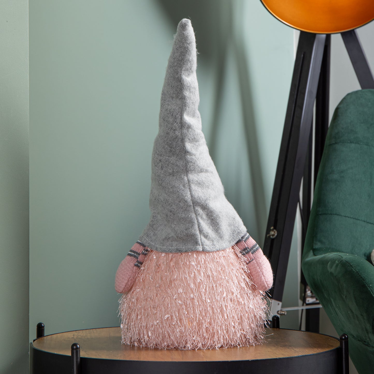  30cm Christmas Male Gonk with LED Light - Grey Hat