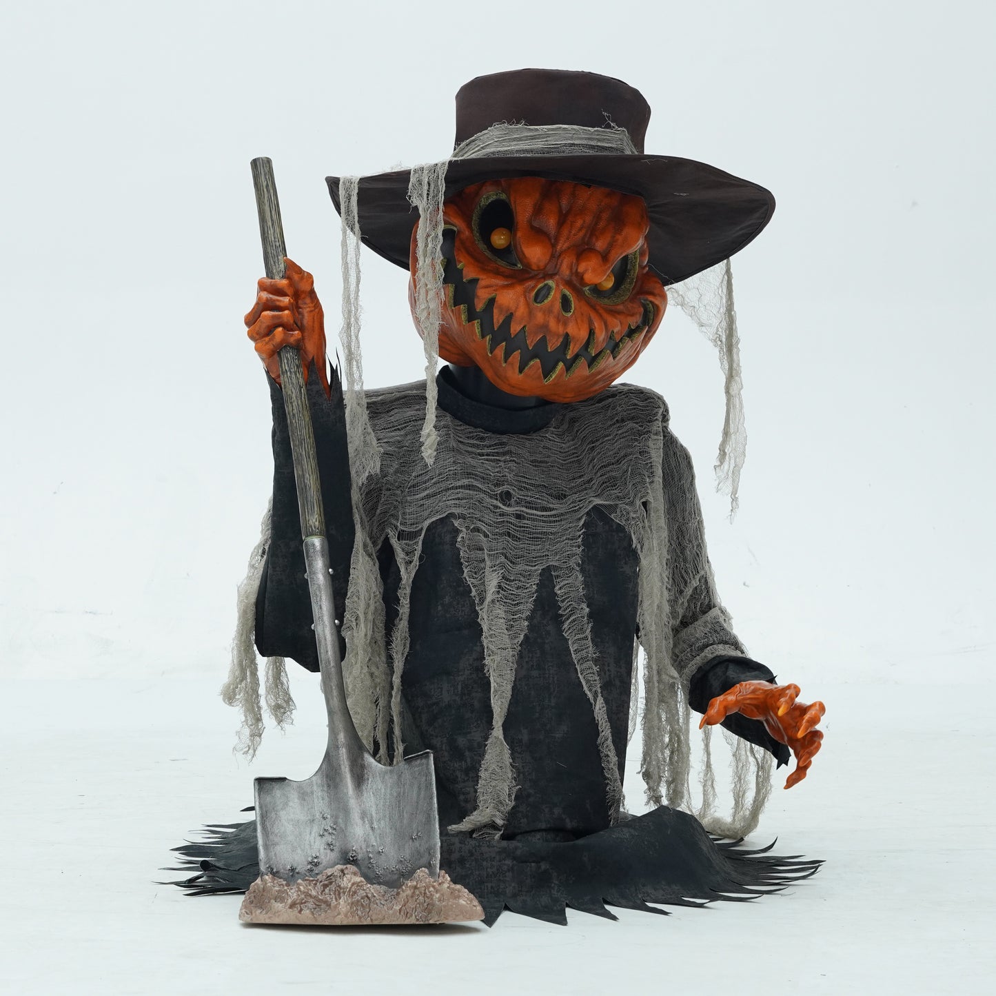 3ft Tall Pop-up Pumpkin Scarecrow Halloween Animatronic Decoration with LEDs