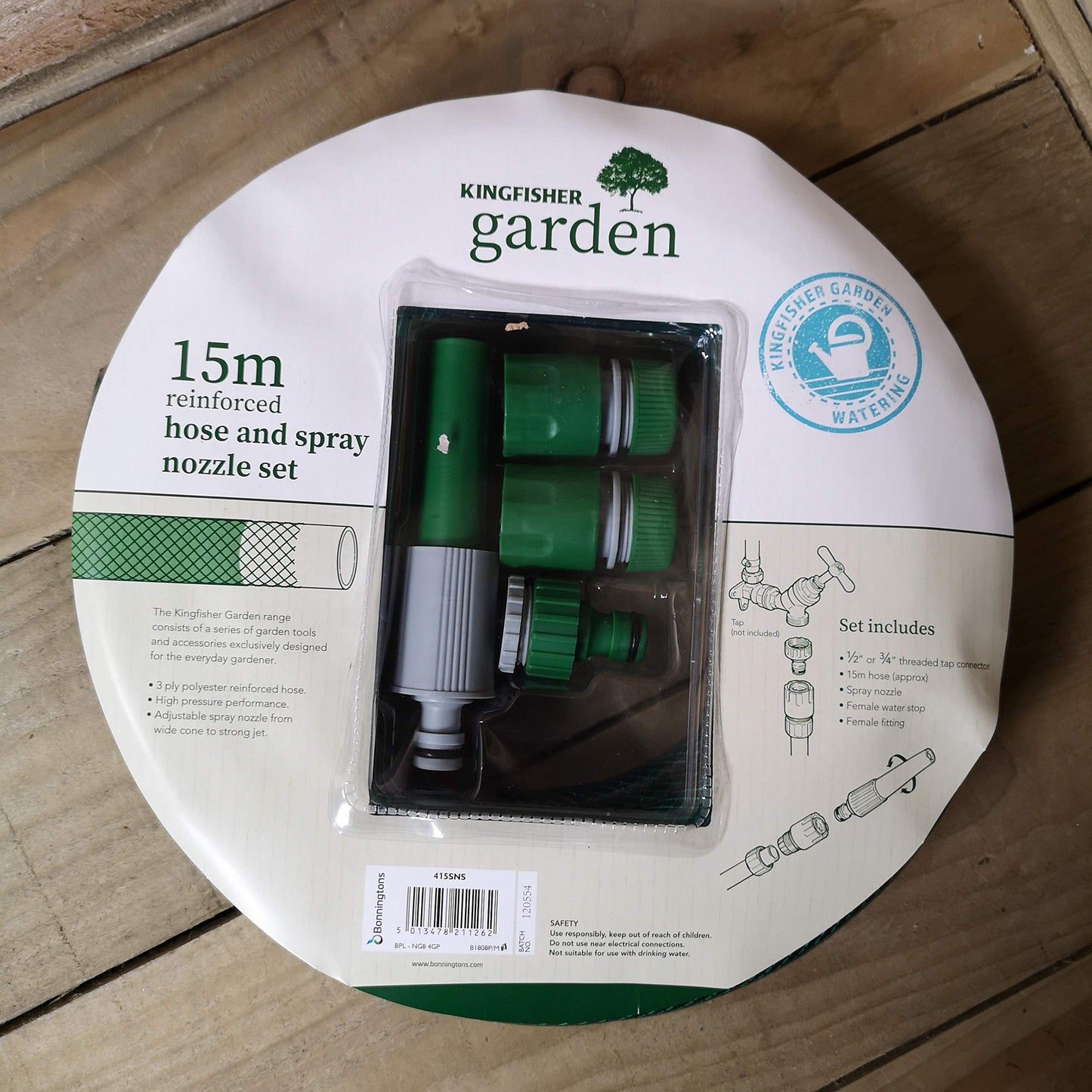 15m Garden Hose and Spray Nozzle Set