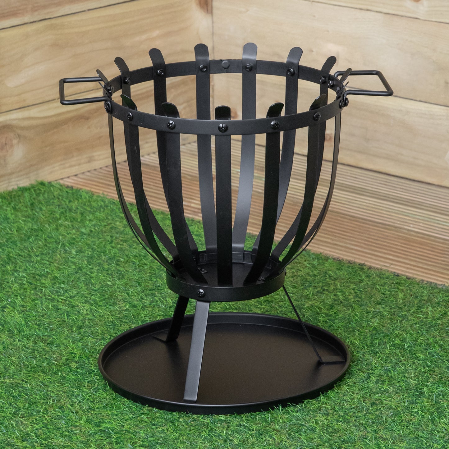 44cm Black Steel El Clasico Outdoor Garden Firebasket