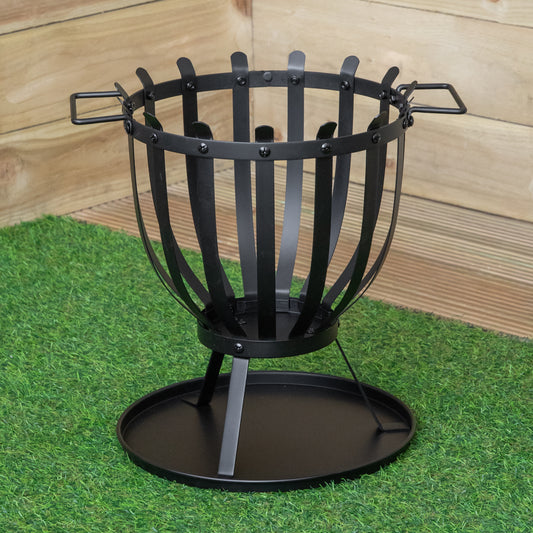 44cm Black Steel El Clasico Outdoor Garden Firebasket
