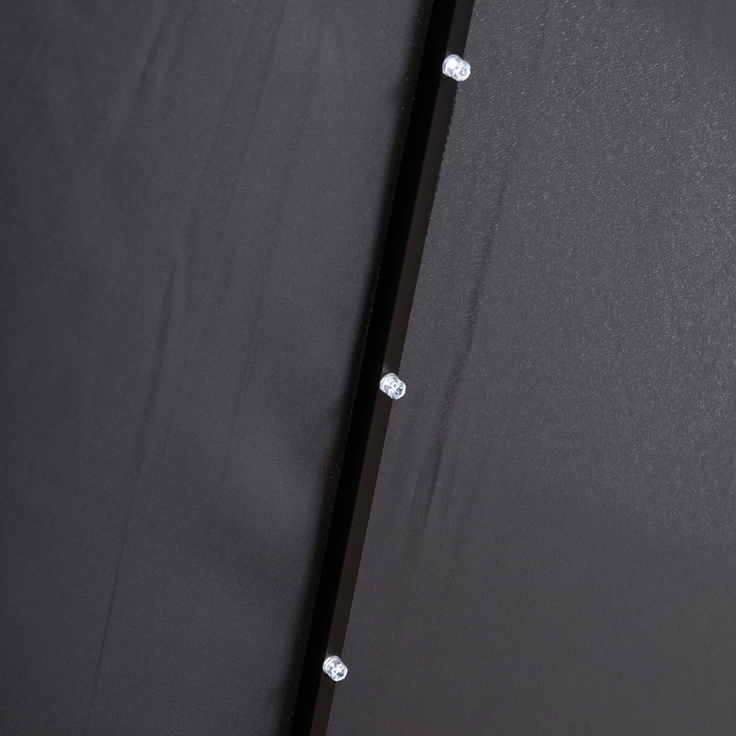 Samuel Alexander 3m Solar Powered Cantilever Lit Garden Parasol with Crank Handle & White LED Lights in Grey