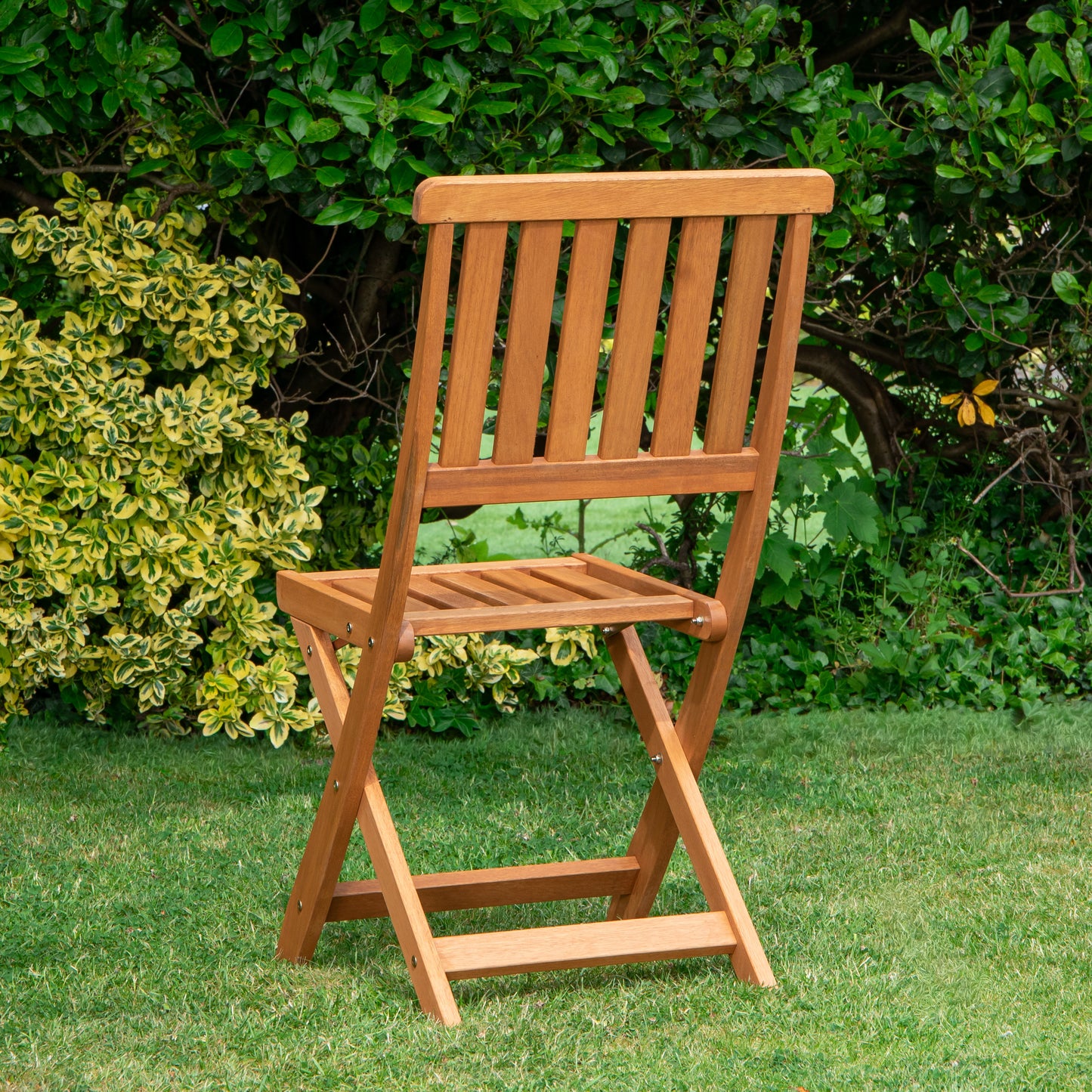 Set of 2 Bowness Outdoor Garden Patio Wooden Slatted Folding Chairs
