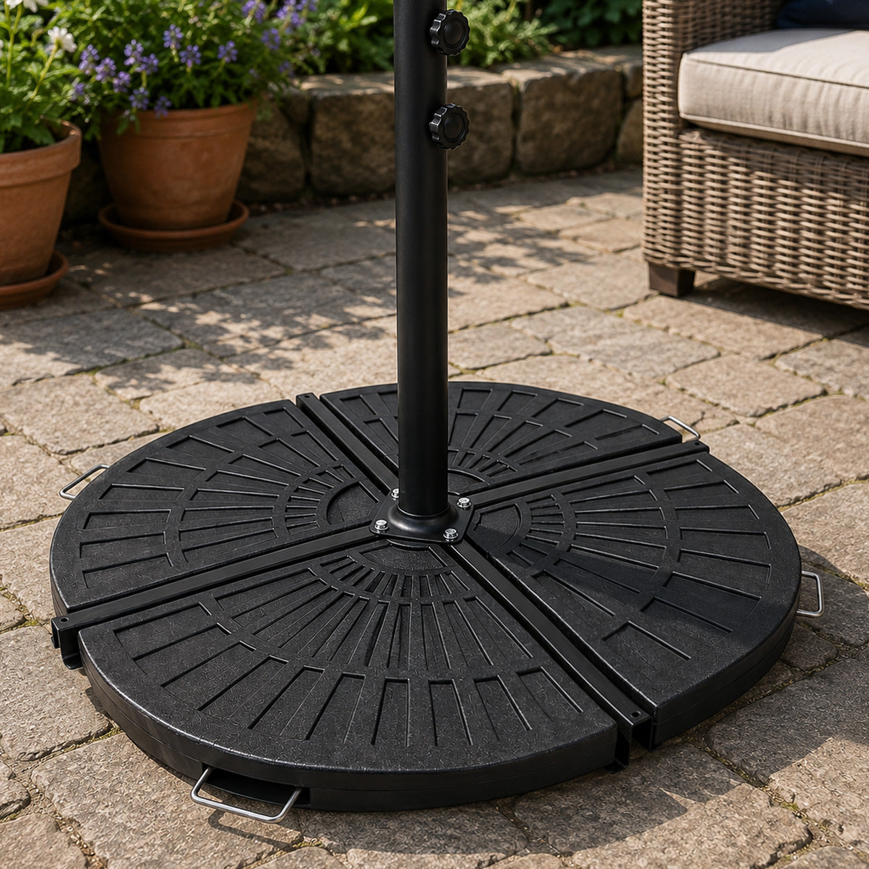 Factory Seconds: 2 Piece 14kg Black Hanging Banana Cantilever Garden Parasol Base Weights