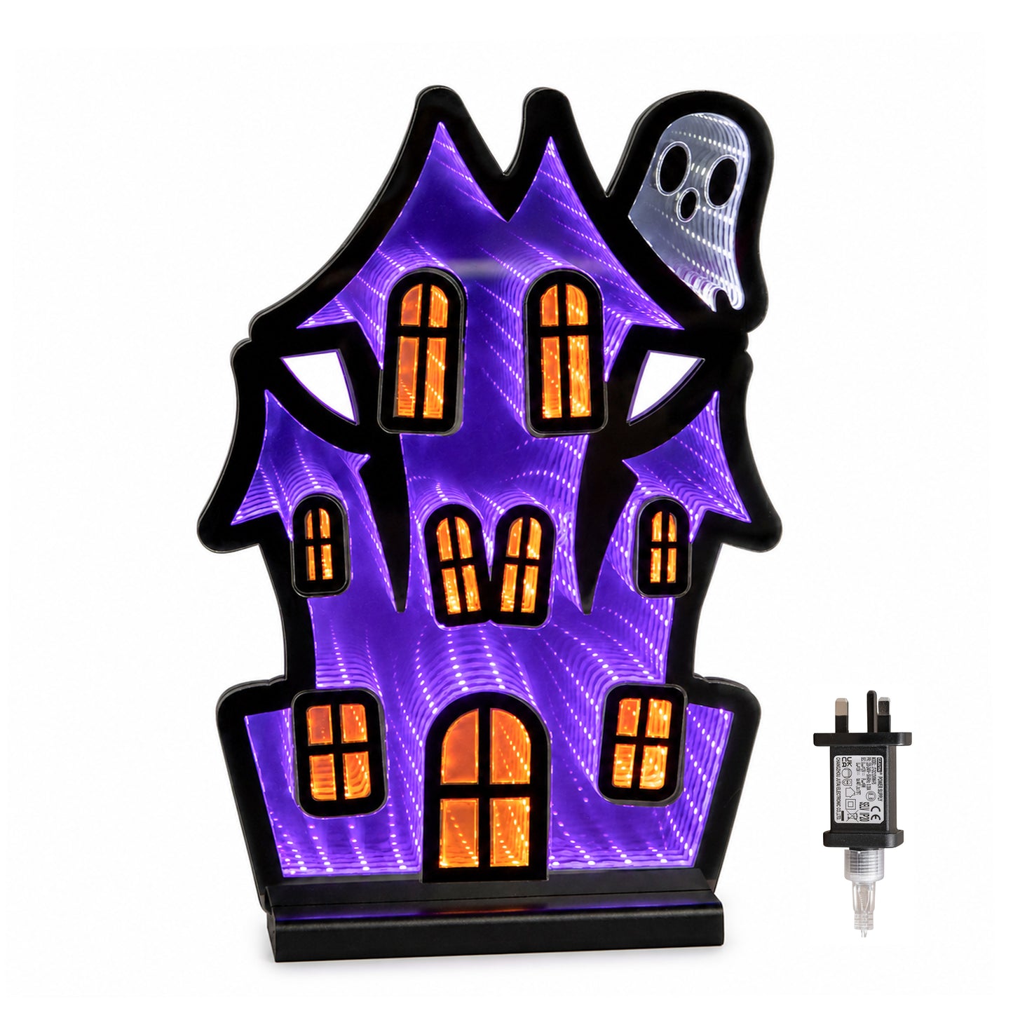 39cm Light up Halloween Haunted House Infinity Light Decoration with LEDs