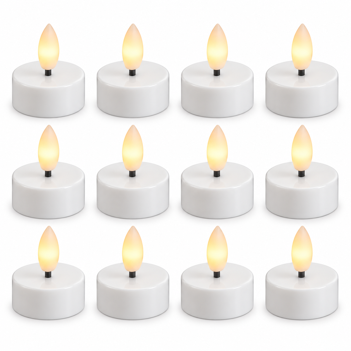 Battery Powered 12 Pack Flameless LED Tealight Candles