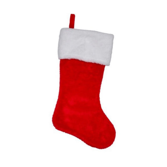 51cm Red and White Traditional Hanging Christmas Santa Stocking