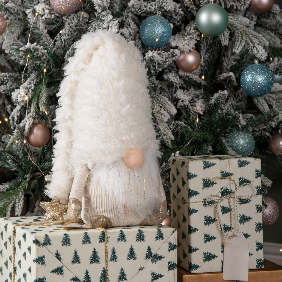 34cm Large White Super Soft Christmas Snow Gonk Decoration