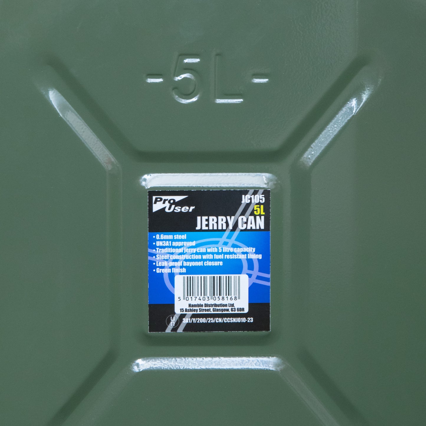 5 Litre Metal Jerry Can for Fuel with Leak Proof Bayonet Closure