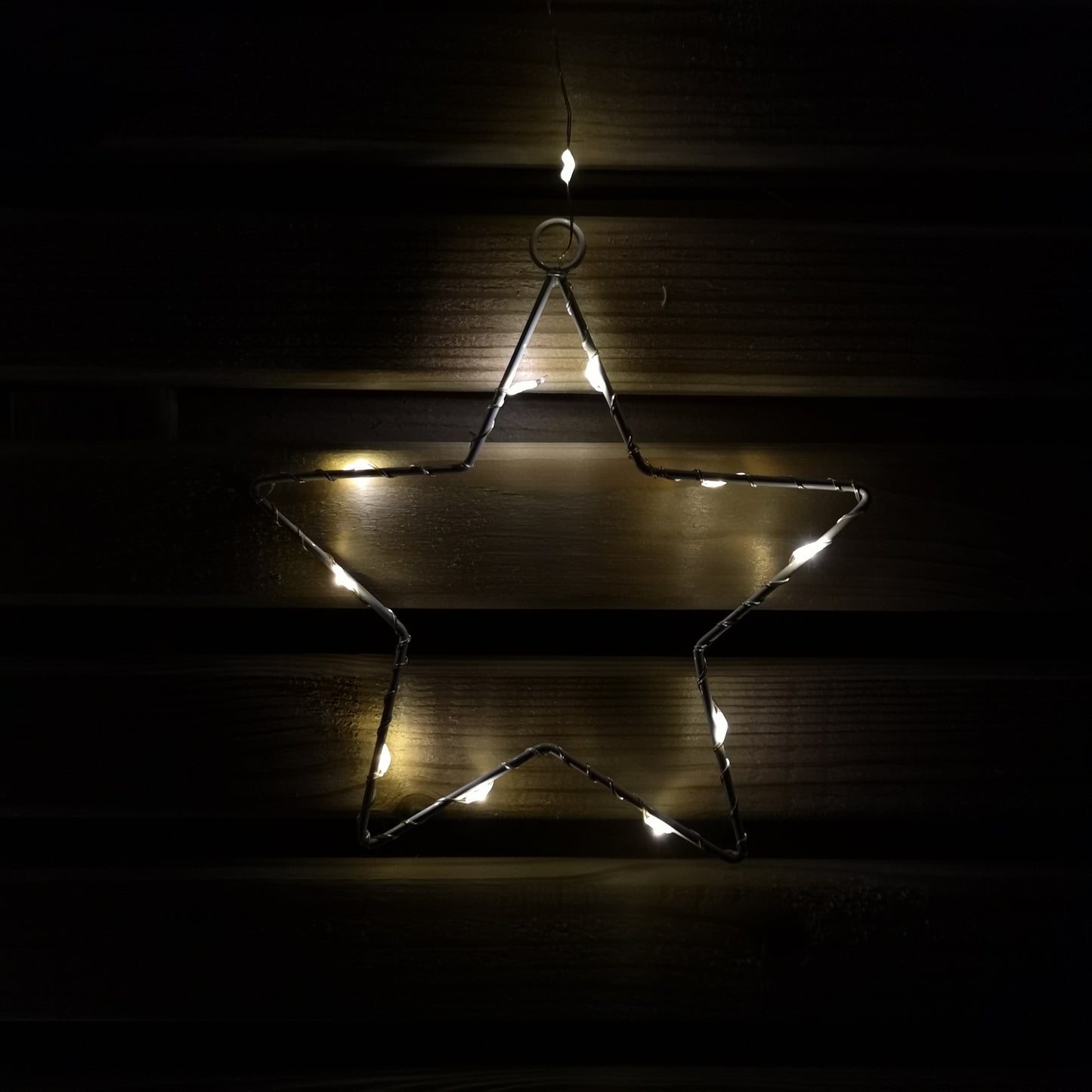 1.2m Battery Operated Christmas Star Curtain Lights with 140 Warm White LEDs