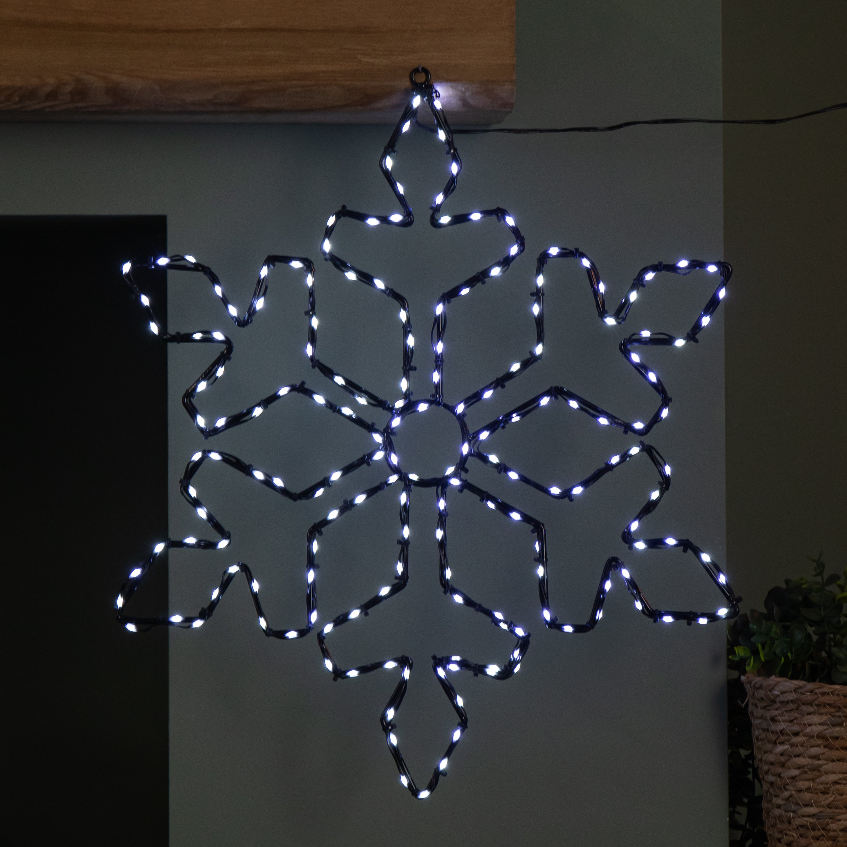 50cm x 44cm Light up FlexiBrights Christmas Snowflake with 165 White LEDs