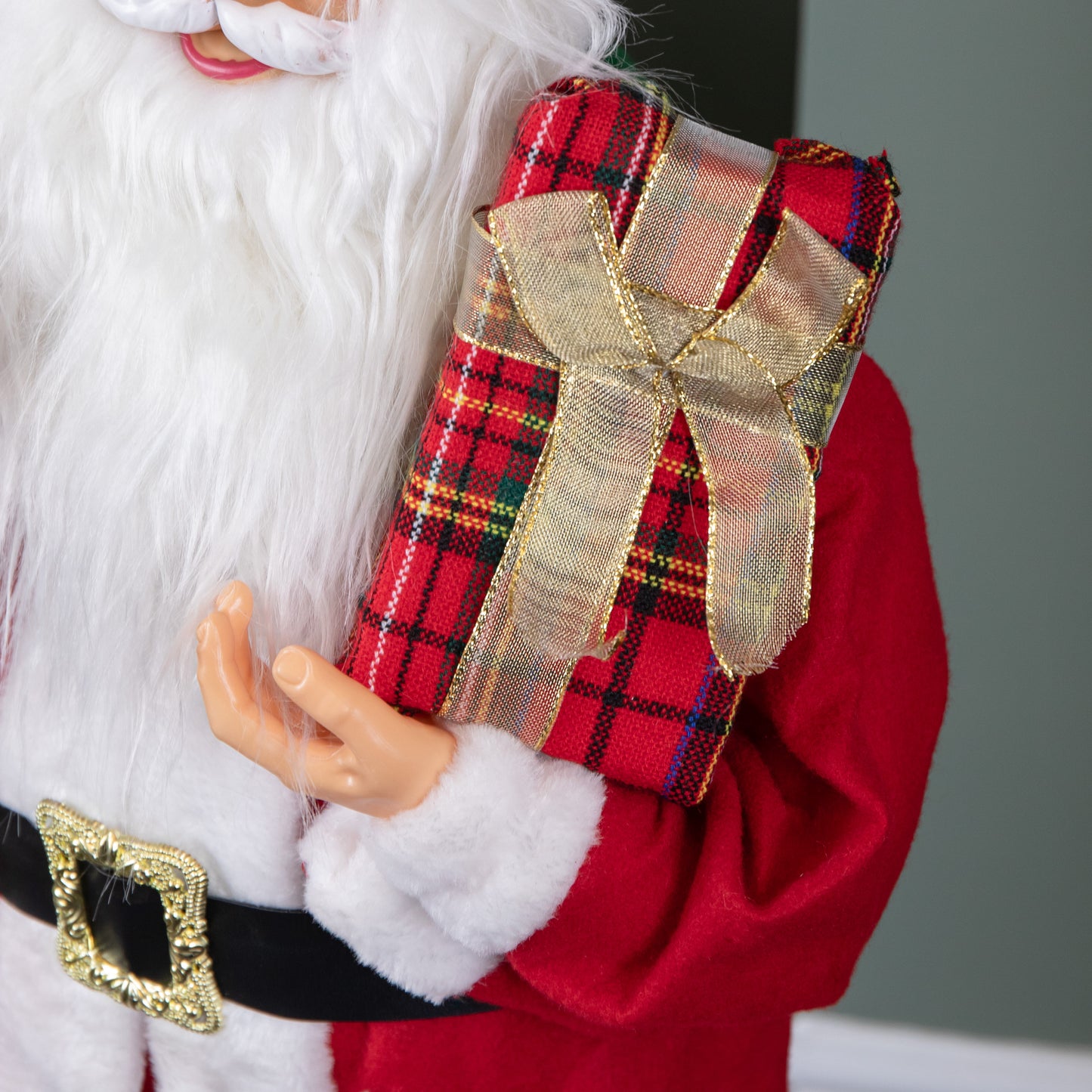 80cm Traditional Standing Santa Claus Christmas Decoration with Gift Sack