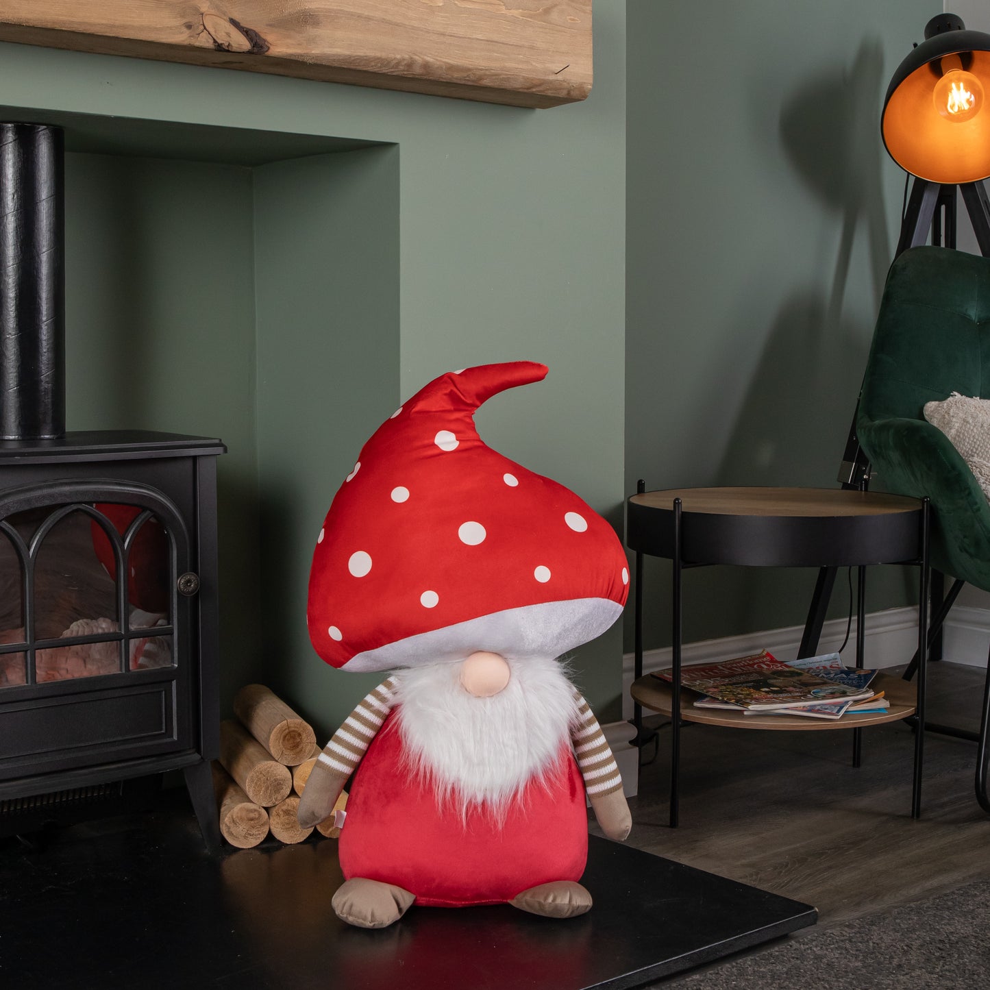 60cm Red Soft Festive Funghi Trumpet Christmas Mushroom Gonk Decoration