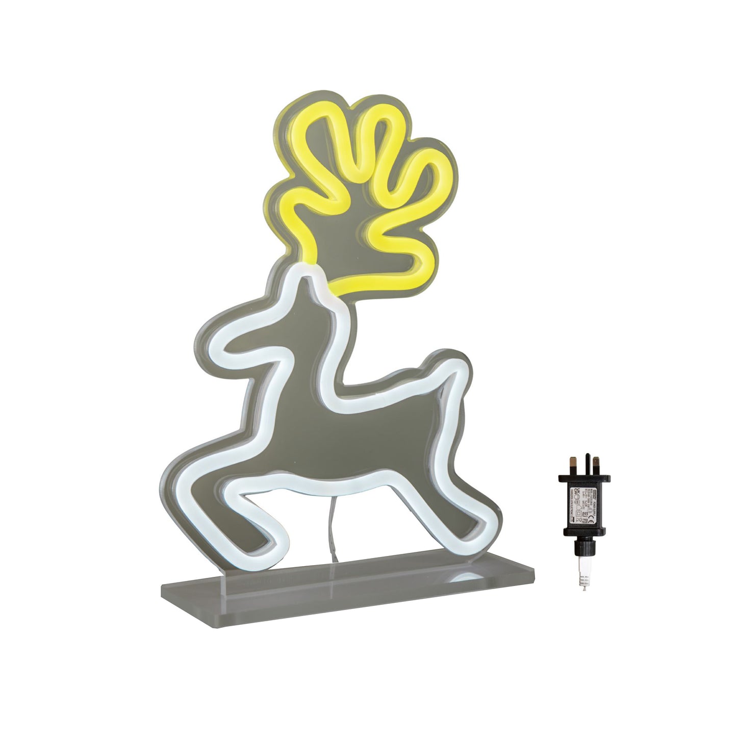 25cm Light up Christmas Reindeer Table Top Neon Sign