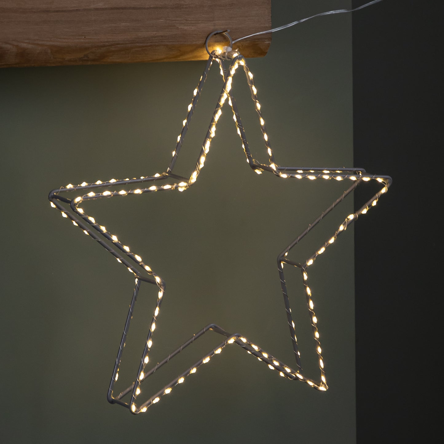 38cm LED Dewdrop Open Star Indoor Outdoor Christmas Decoration in Warm White