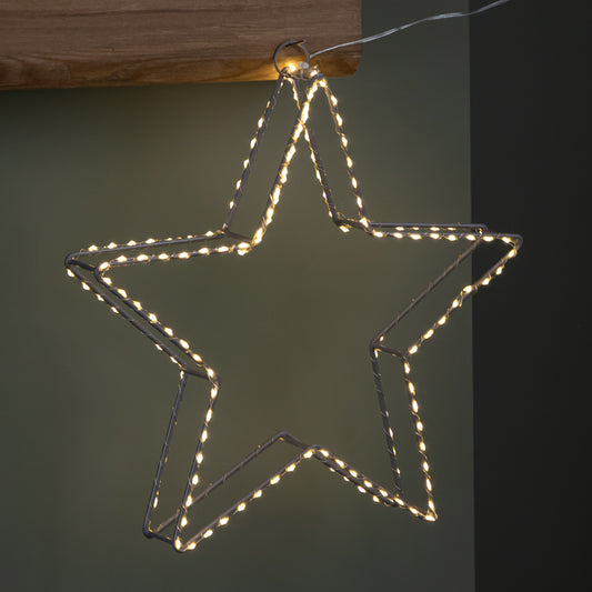 38cm LED Dewdrop Open Star Indoor Outdoor Christmas Decoration in Warm White
