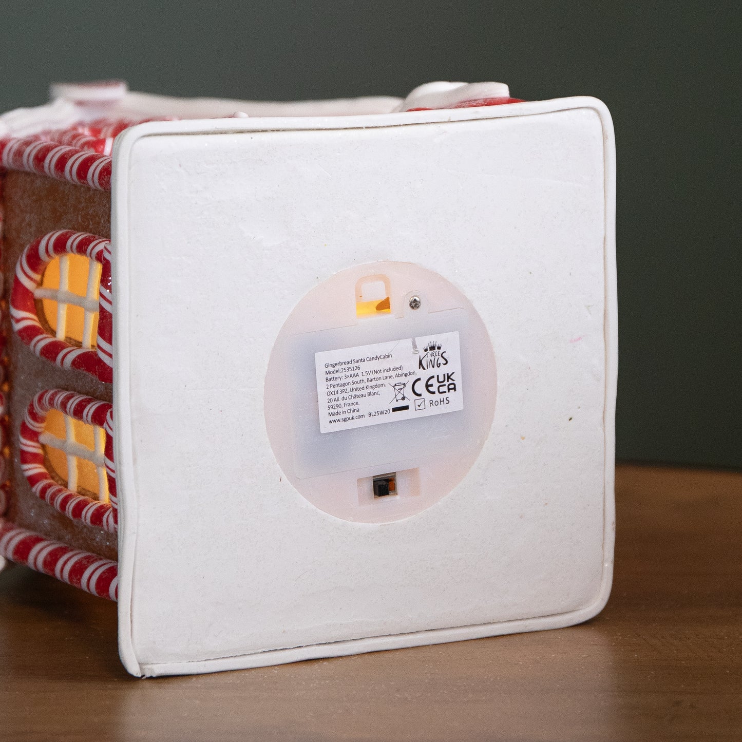 20cm Battery Operated LED Gingerbread Santa Candy Cabin Christmas Decoration