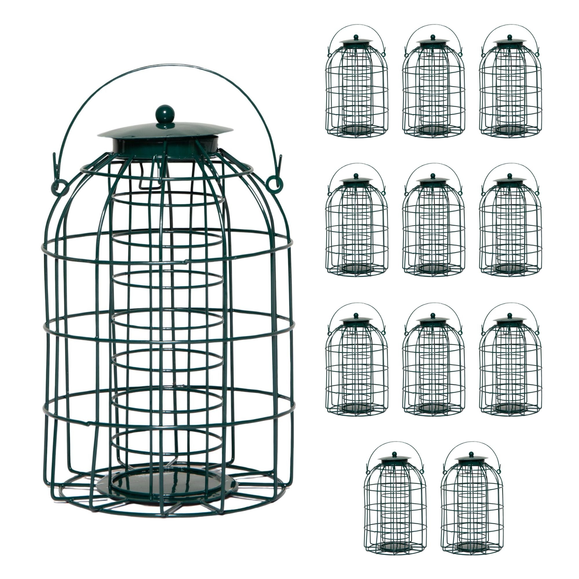 Pack of 12 Wild Bird Fat Ball Feeder with Squirrel Guard