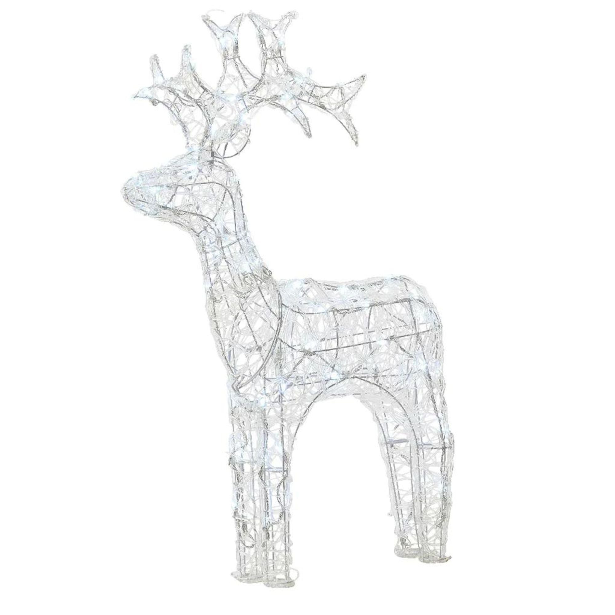 89cm Light up Soft Acrylic Standing Christmas Reindeer with White LEDs