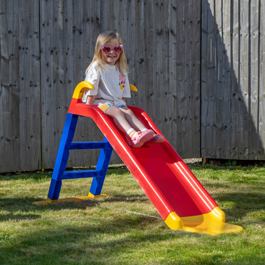 Factory Seconds: 80cm Kids Indoor Outdoor Freestanding Plastic Slide with Ladder and Extension