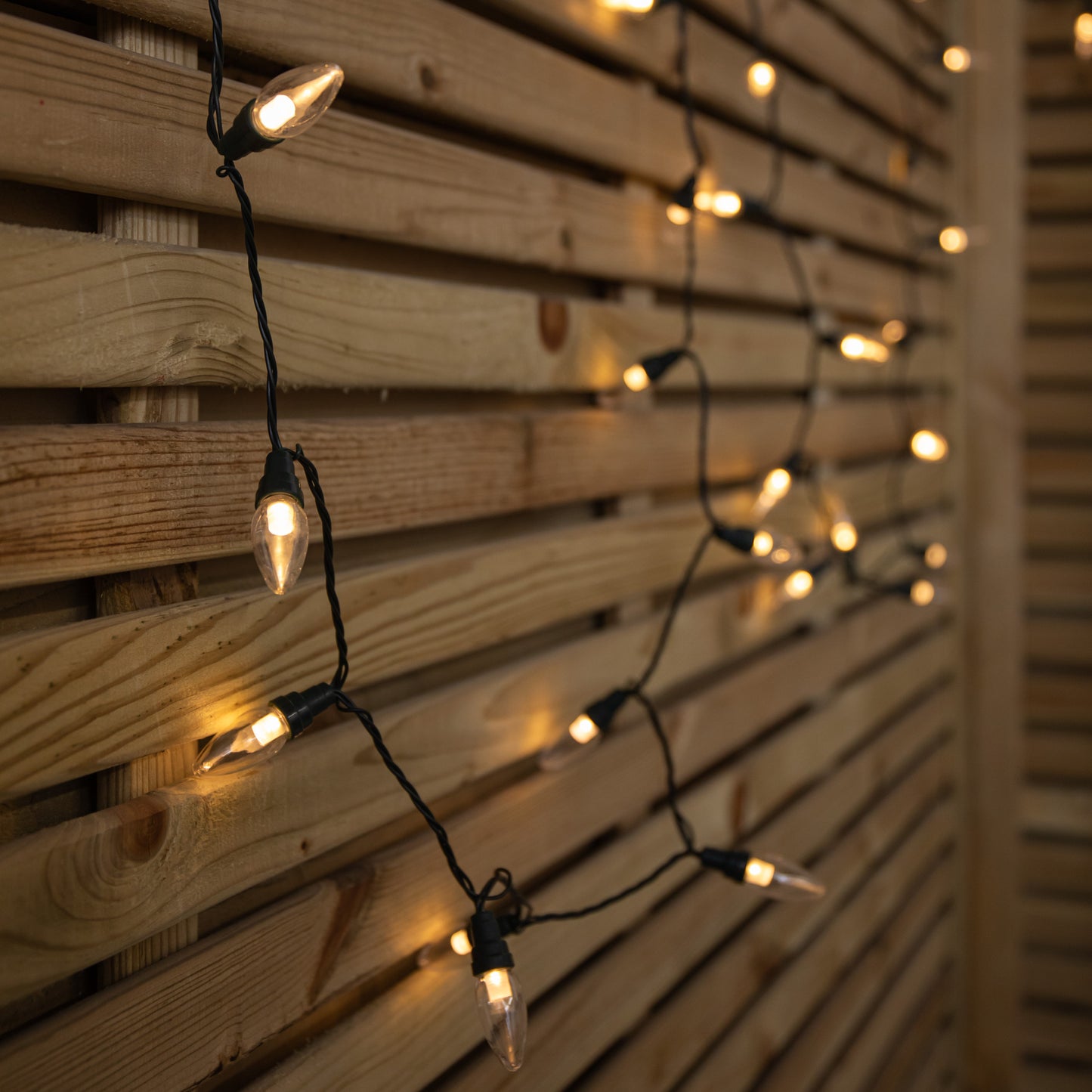 11.9m 120 LED Multi-Action Christmas String Lights C6 Bulbs in Warm White