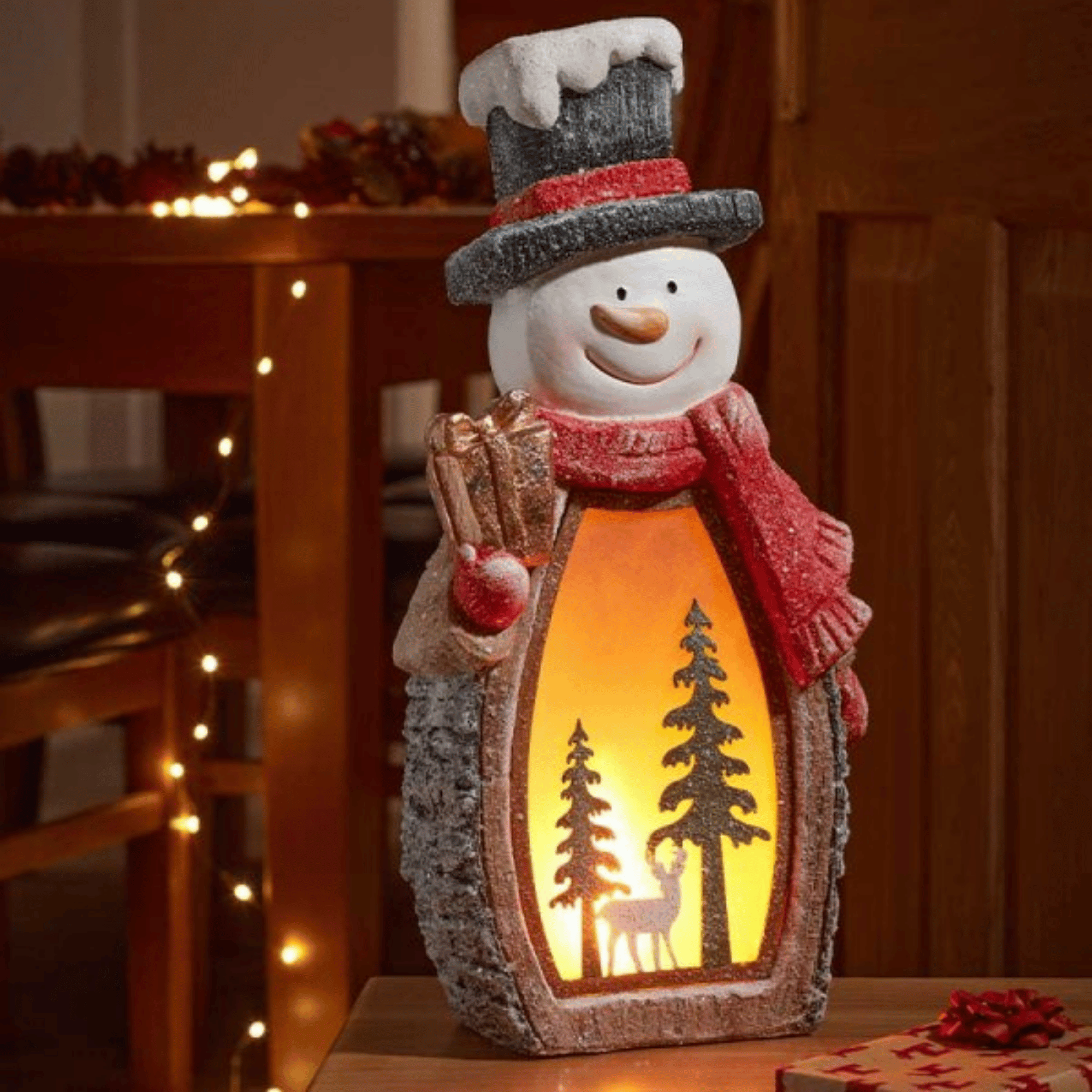45cm Light up Christmas Woodsman Frosty Glow Snowman with LEDs