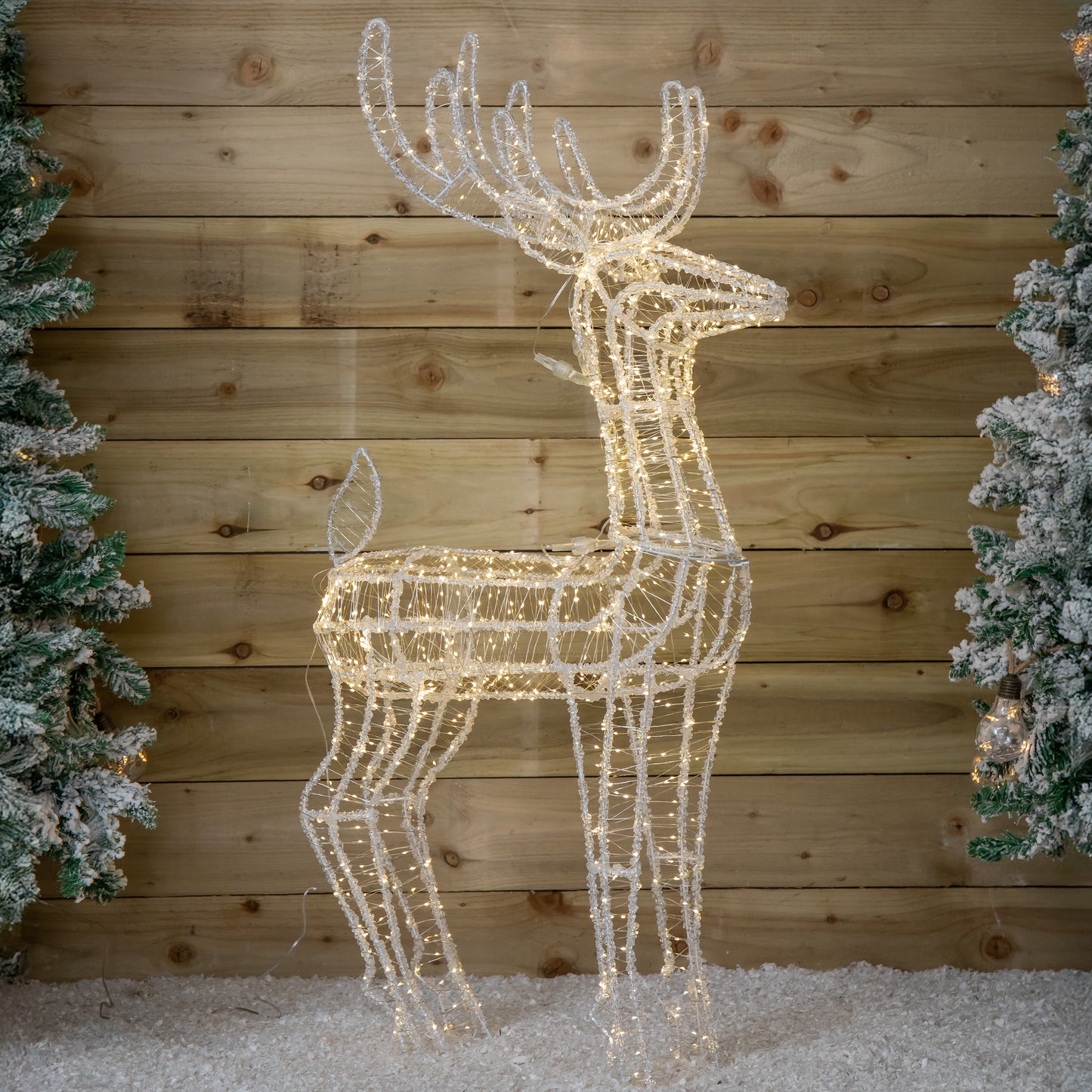 1.03m Light up Acrylic Christmas Reindeer Decoration with 1040 Warm White LEDs