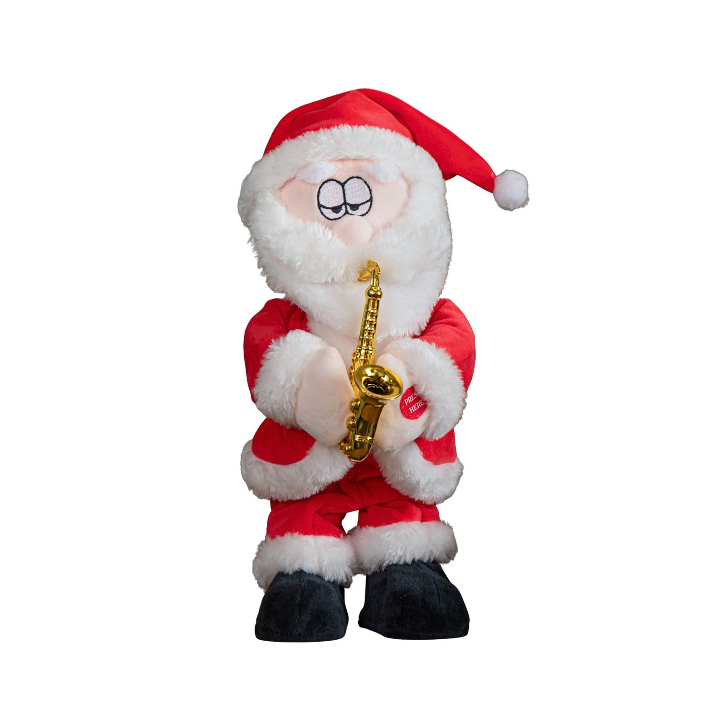 35cm Battery Operated Animated Dancing Santa with Saxophone Christmas Decoration