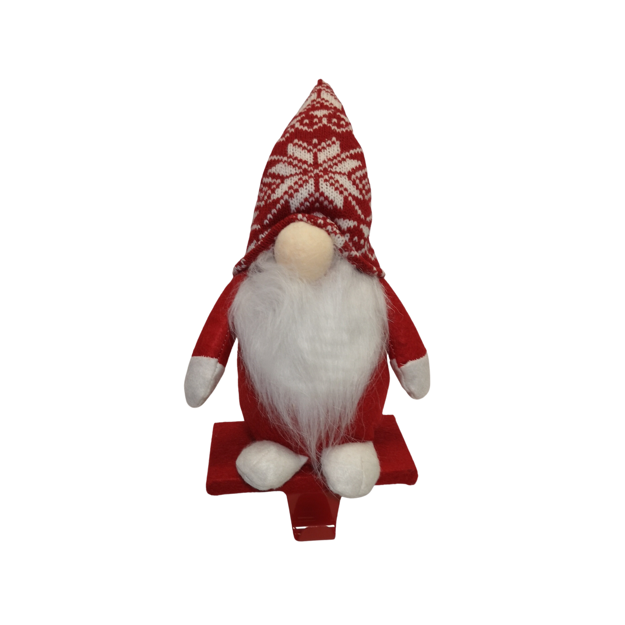 30cm Plush Gnome Gonk Christmas Stocking Holder Decoration with Red Body and Hat