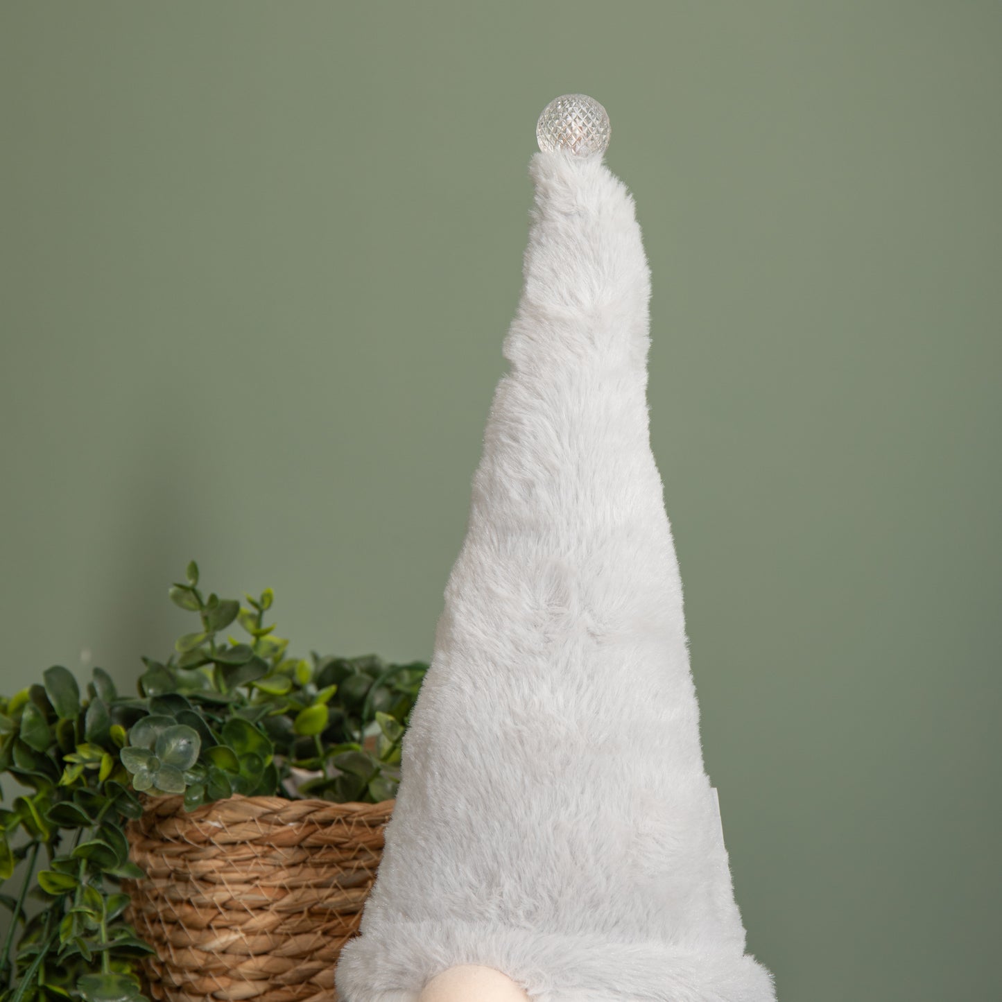 35cm Festive Christmas Sitting Light Up Lit Gonk with Grey Hat and Blue Body