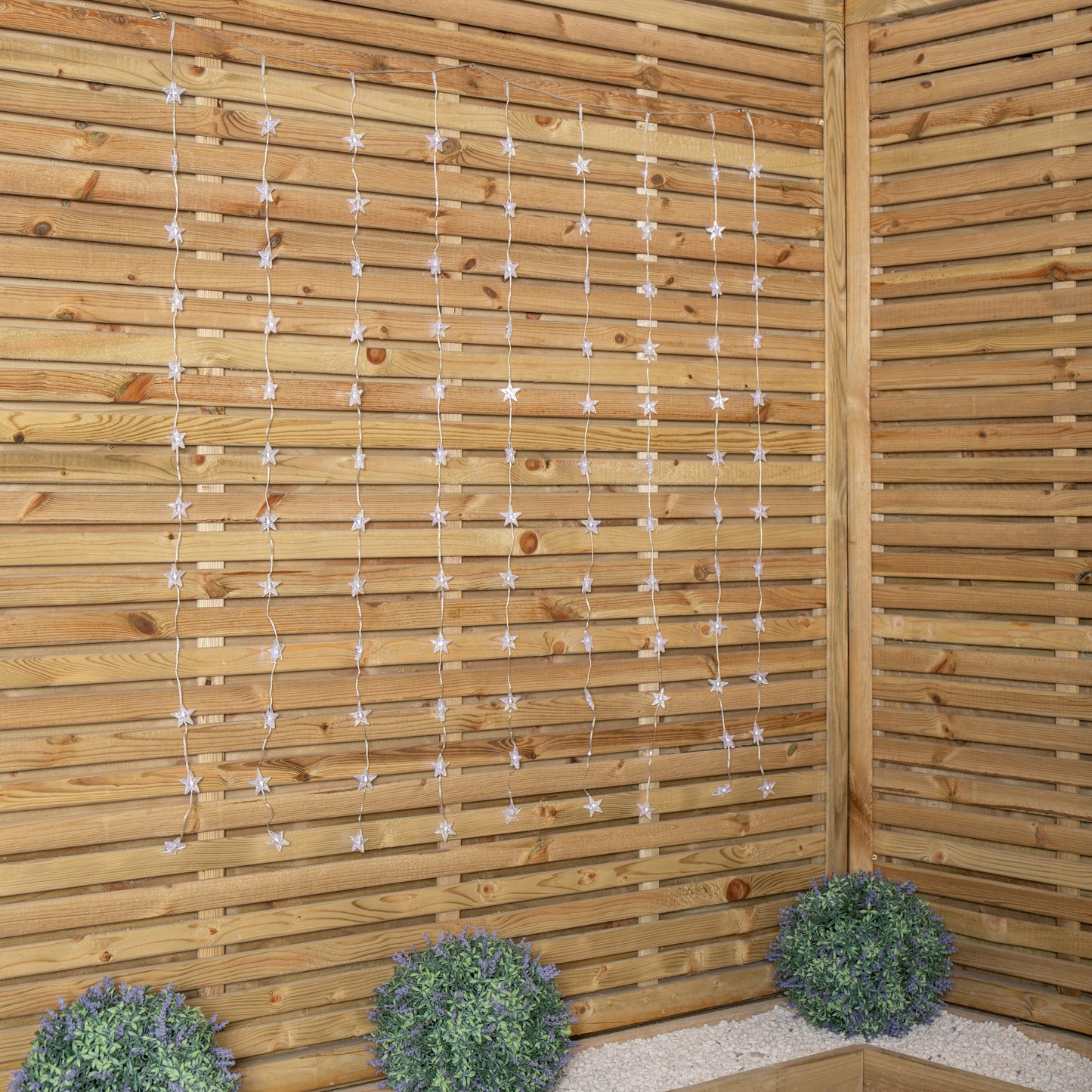 1.2 x 1.2m Light up Christmas Star Curtain Lights with 108 White LEDs