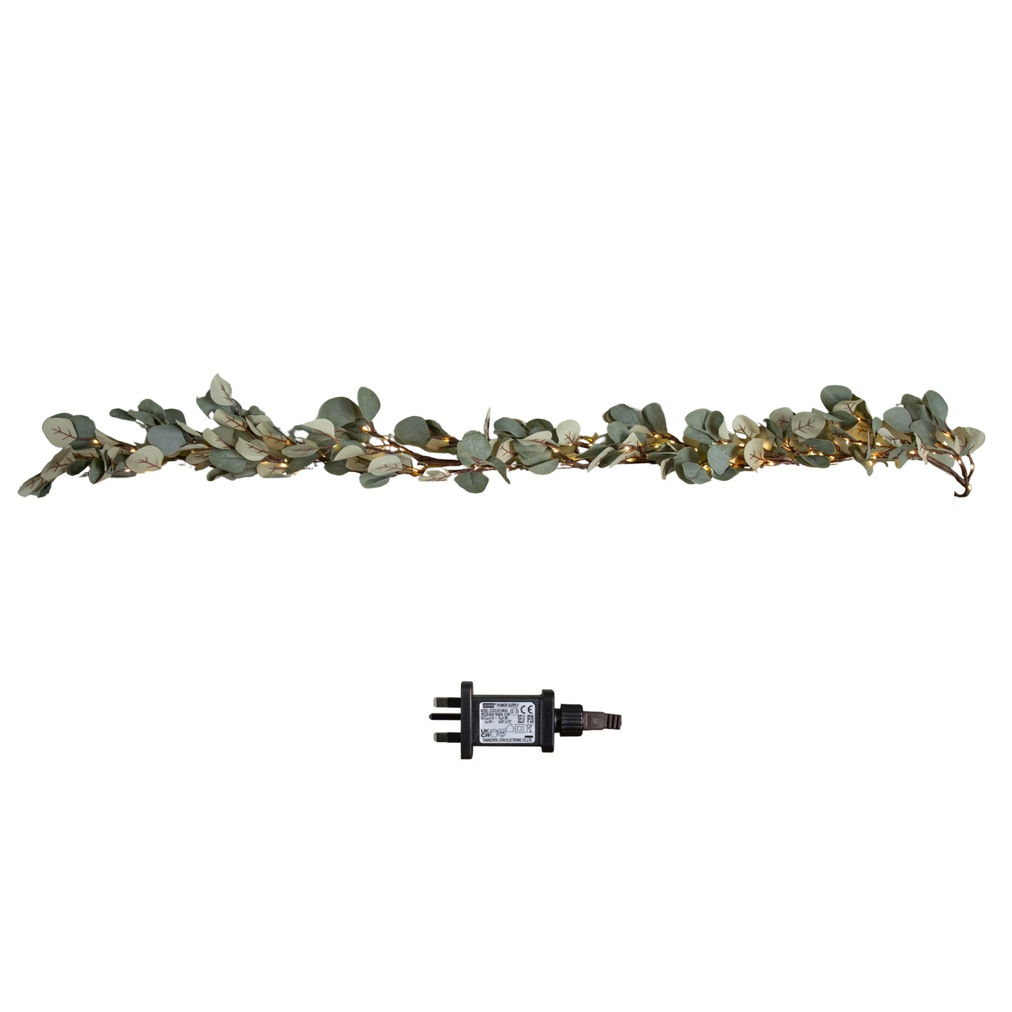1.8m Eucalyptus Christmas Garland with 130 Warm White LEDs