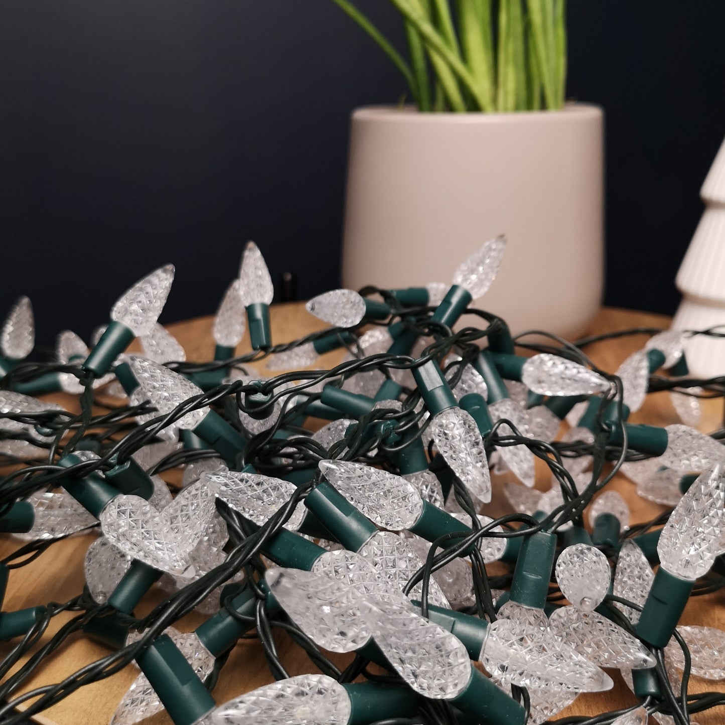 15m 300 LED Multi-action Pine Cone Christmas Lights in White