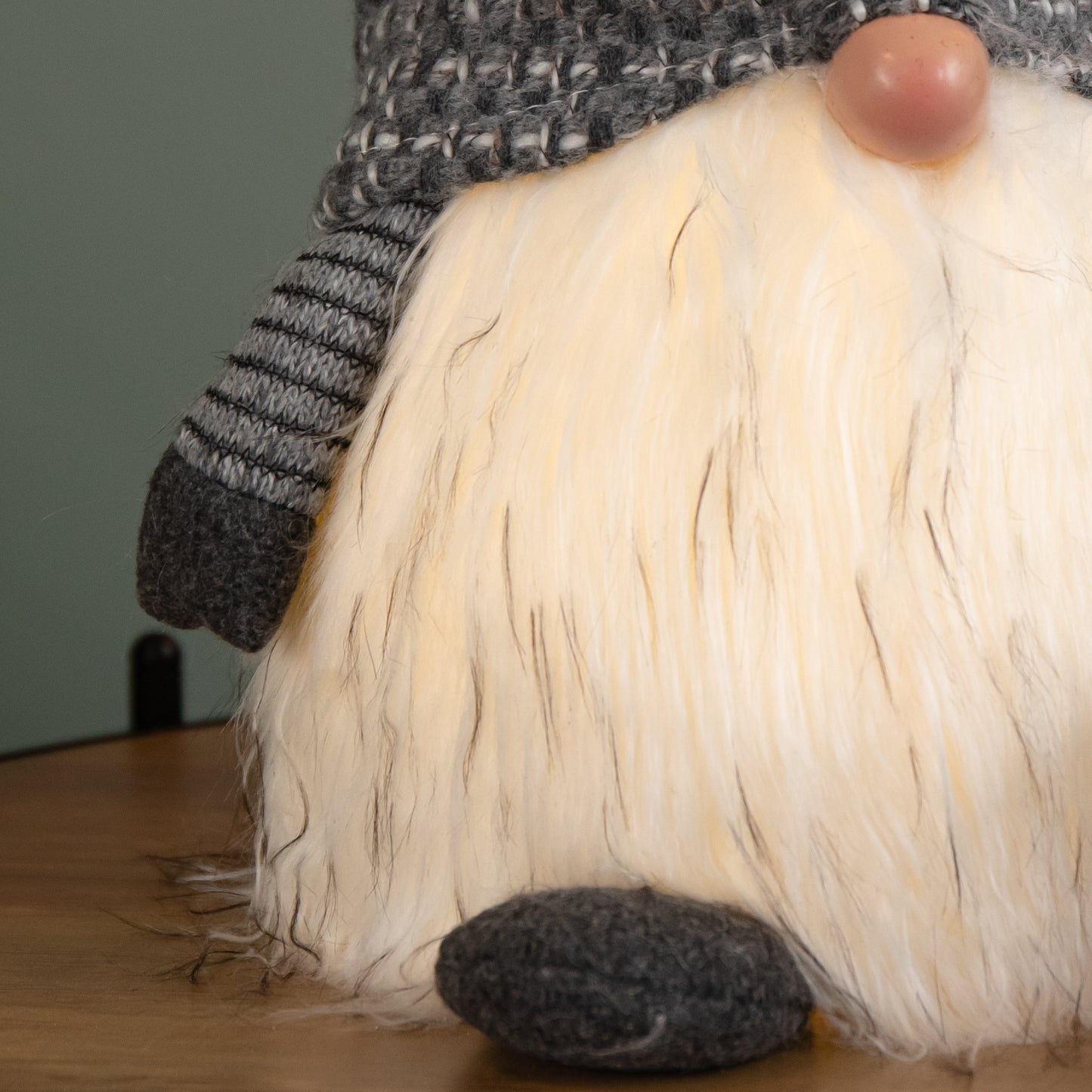 50cm Battery Operated Christmas Sitting Gonk Decoration in Dark Grey