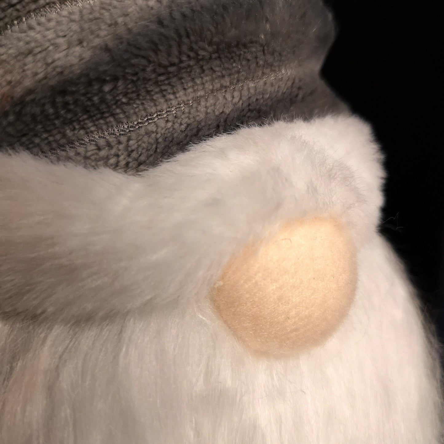 46cm Grey Plush Sitting Gonk Christmas Decoration with Stripey Dangly Legs