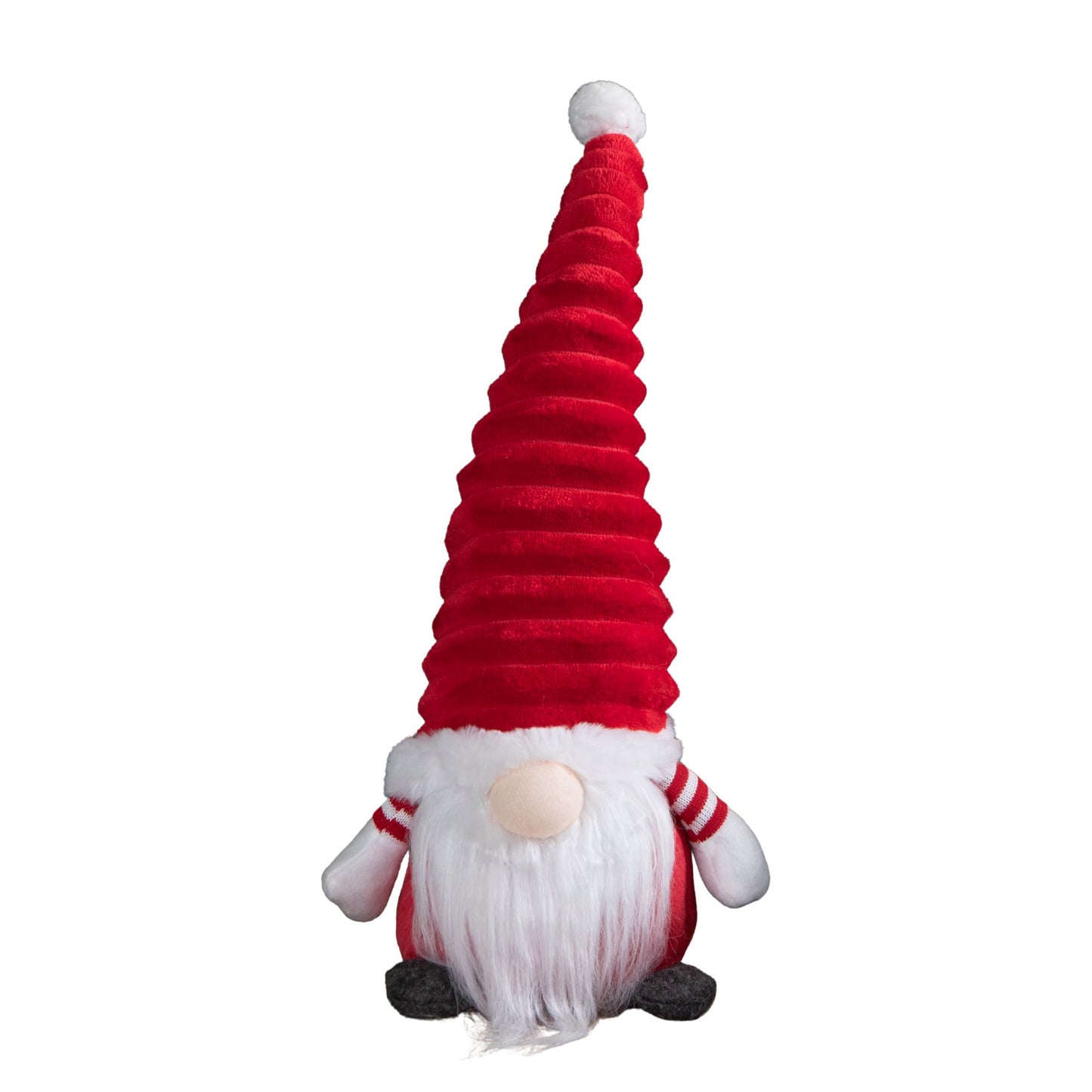 40cm Sitting Plush Christmas Gonk with Grooved Hat in Red