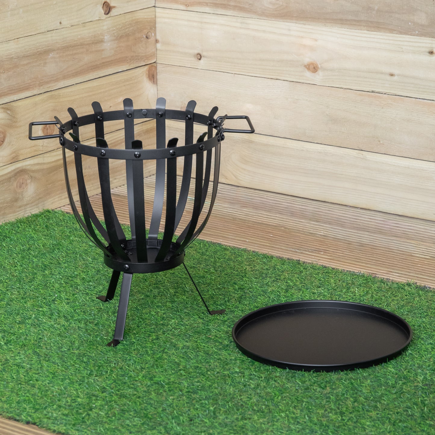 44cm Black Steel El Clasico Outdoor Garden Firebasket