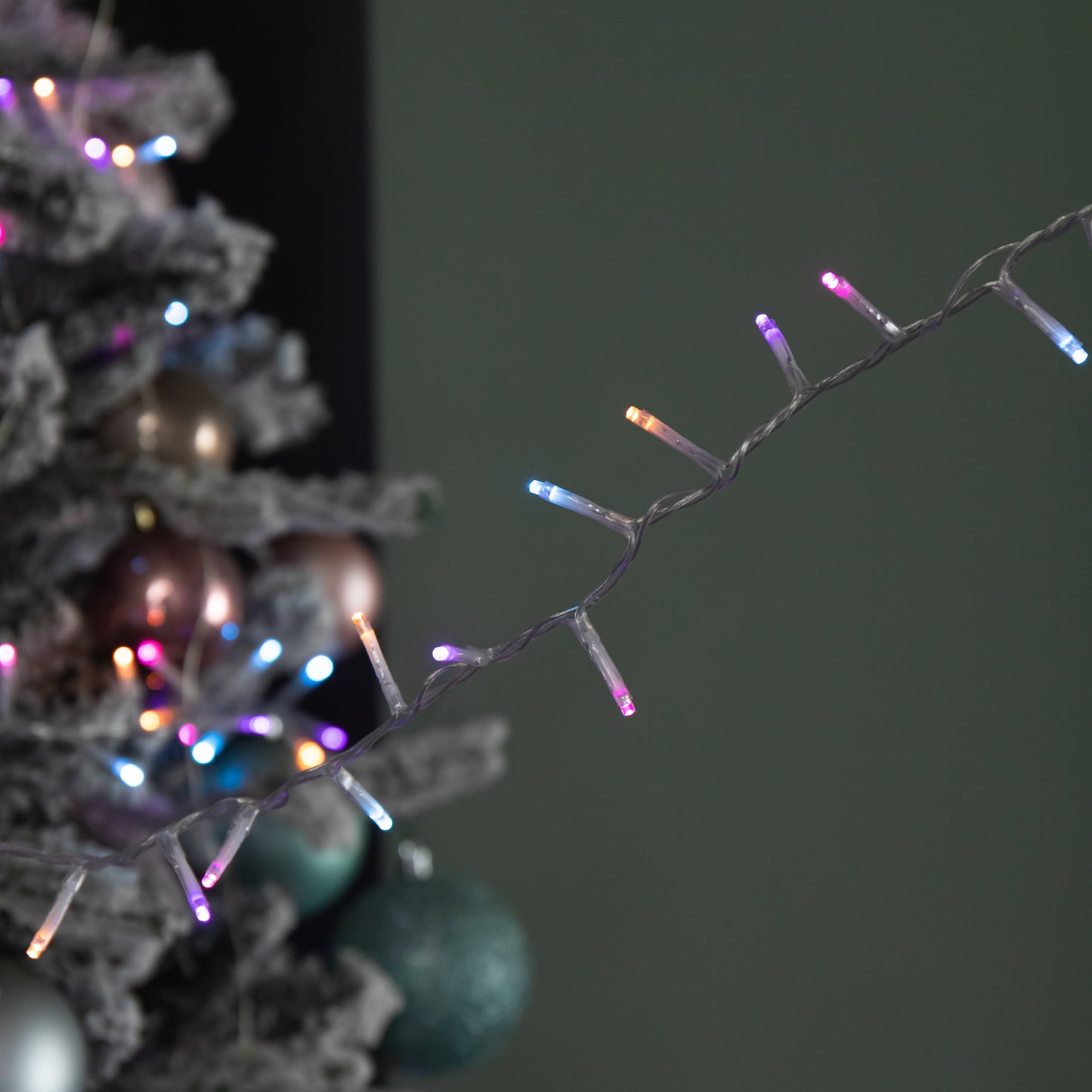 18.7m  750 LED TreeBrights Christmas String Lights with Timer in Rainbow on Clear Cable