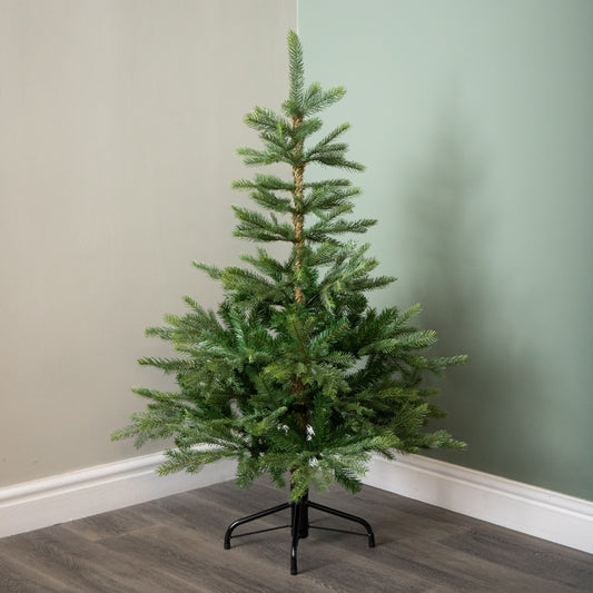 4ft (1.2m) Green Grandis Fir Real Look Christmas Tree with Metal Stand