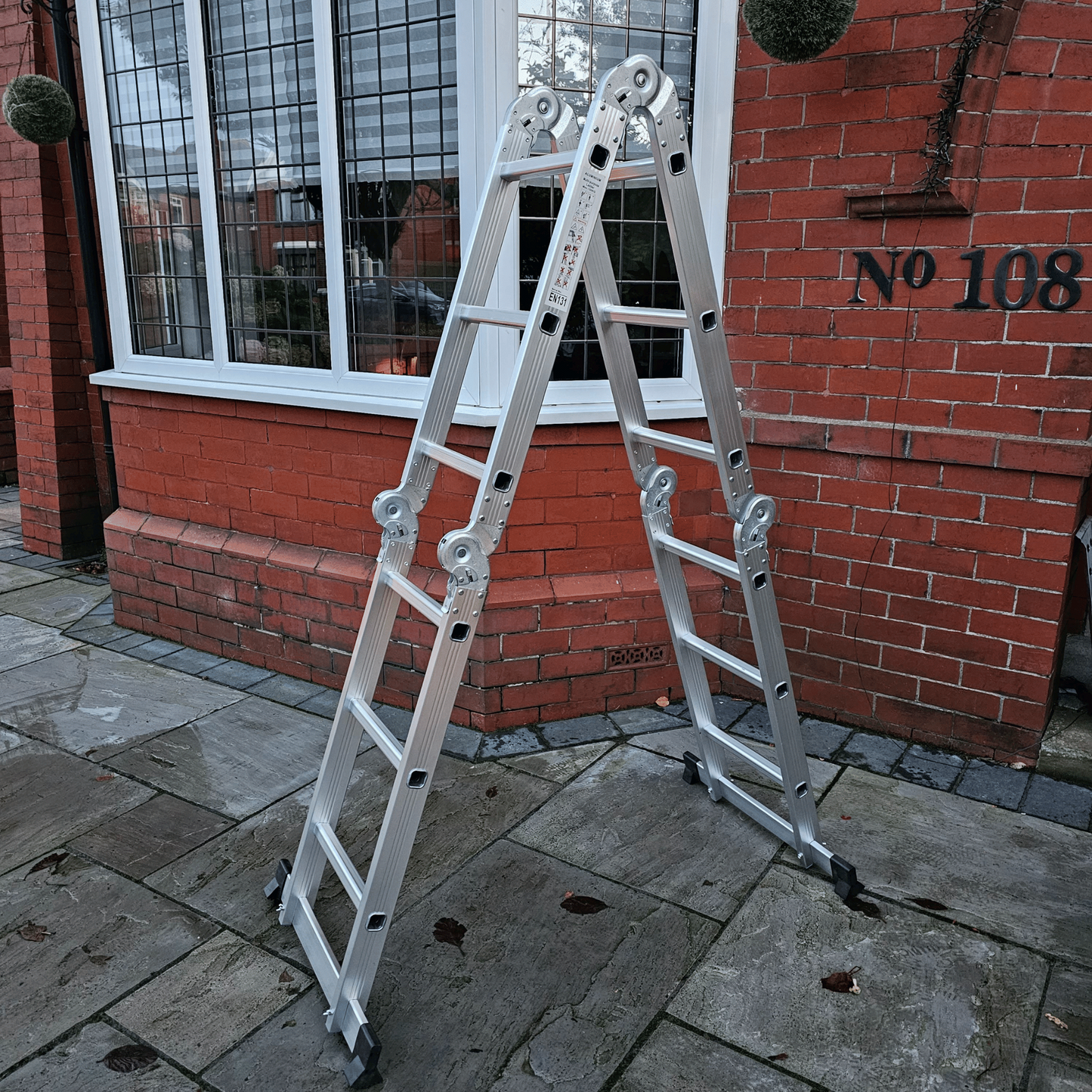 Factory Seconds 3.46m Lightweight Aluminium Folding Multi-position Work Platform Ladder