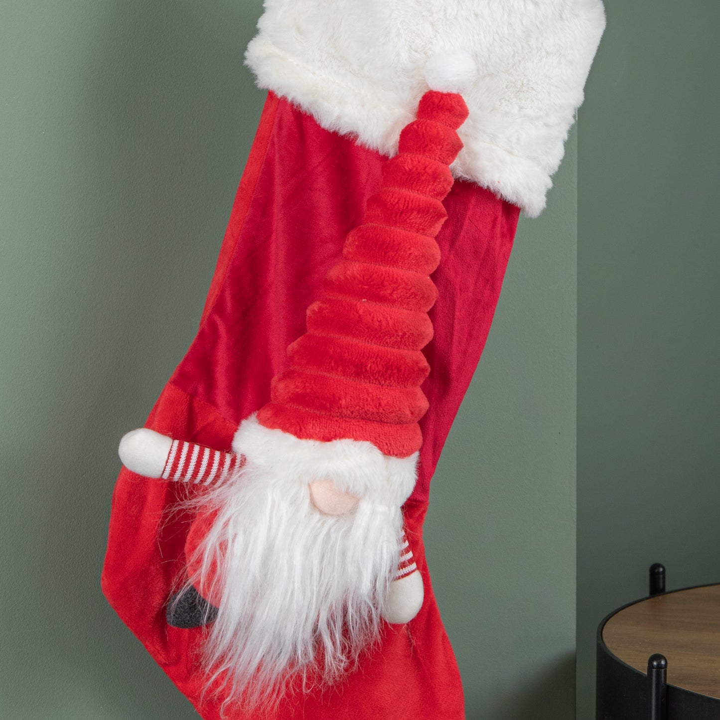 53cm Red and White Hanging Christmas Gonk Stocking